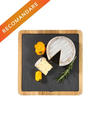 Tocator pentru branzeturi, lemn de stejar, 23 x 23 cm, colectia Formaggio - CILIO